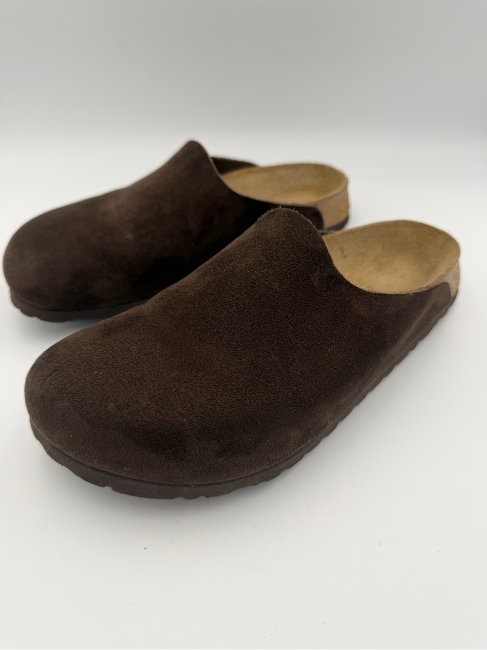 Vintage Tatami Birkenstock Volga Mocha Dark Brown Suede Clogs Size 245 Narrow